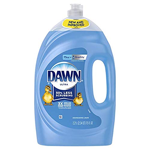 Dawn Ultra Original Dish Soap Refill Jug Large Size Blue Liquid Dishwashing Detergent, Powerful Soap for Grease, 51.5oz (Pack of 2)