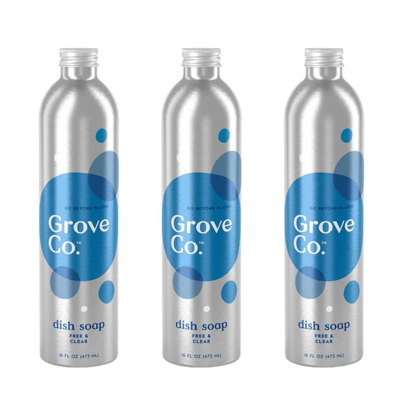 Grove Co. Dish Soap, 3 x 16 fl oz Refills, Orange & Rosemary