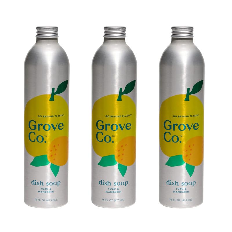 Grove Co. Dish Soap, 3 x 16 fl oz Refills, Orange & Rosemary