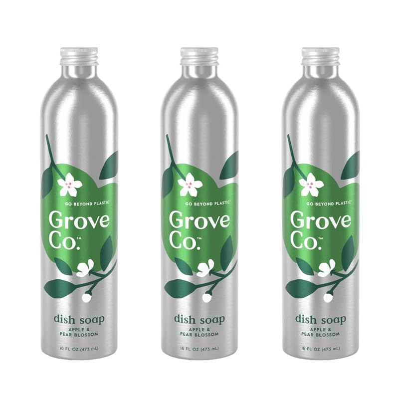 Grove Co. Dish Soap, 3 x 16 fl oz Refills, Orange & Rosemary