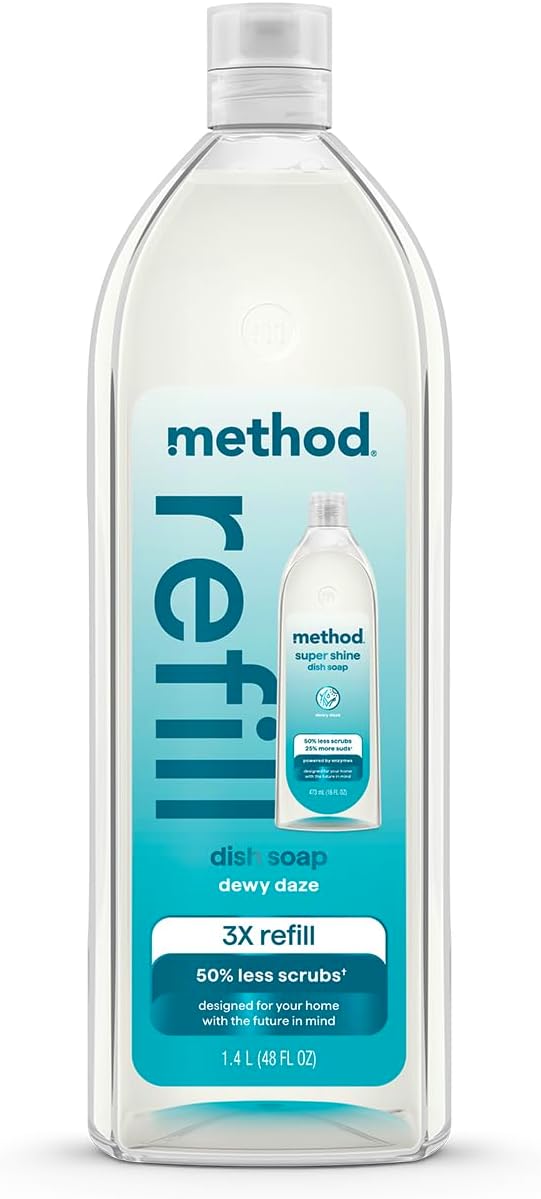 method Super Shine Liquid Dish Soap Refill, Dewy Daze Scented, 48 fl oz
