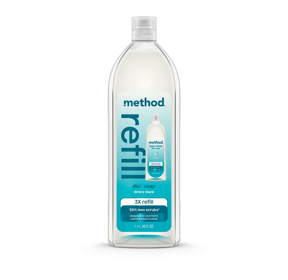 method Super Shine Liquid Dish Soap Refill, Dewy Daze Scented, 48 fl oz