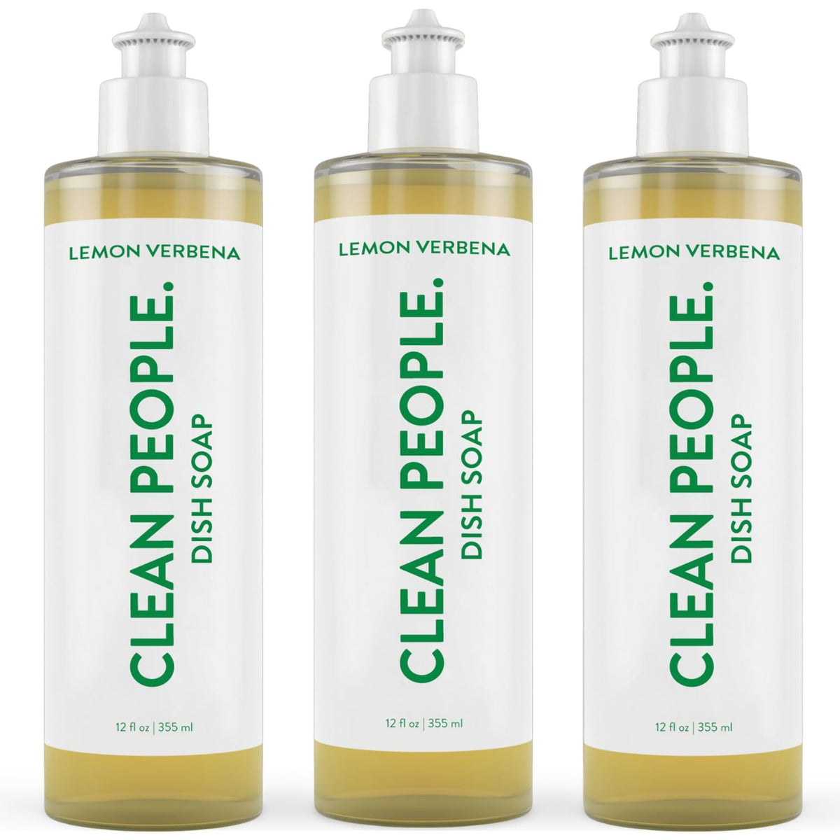 THE CLEAN PEOPLE Liquid Dish Soap - Clean, Simple Ingredients - Extra Scrubbing Power (Lemon Verbena Scent) 12 fl. oz (6 Pack)
