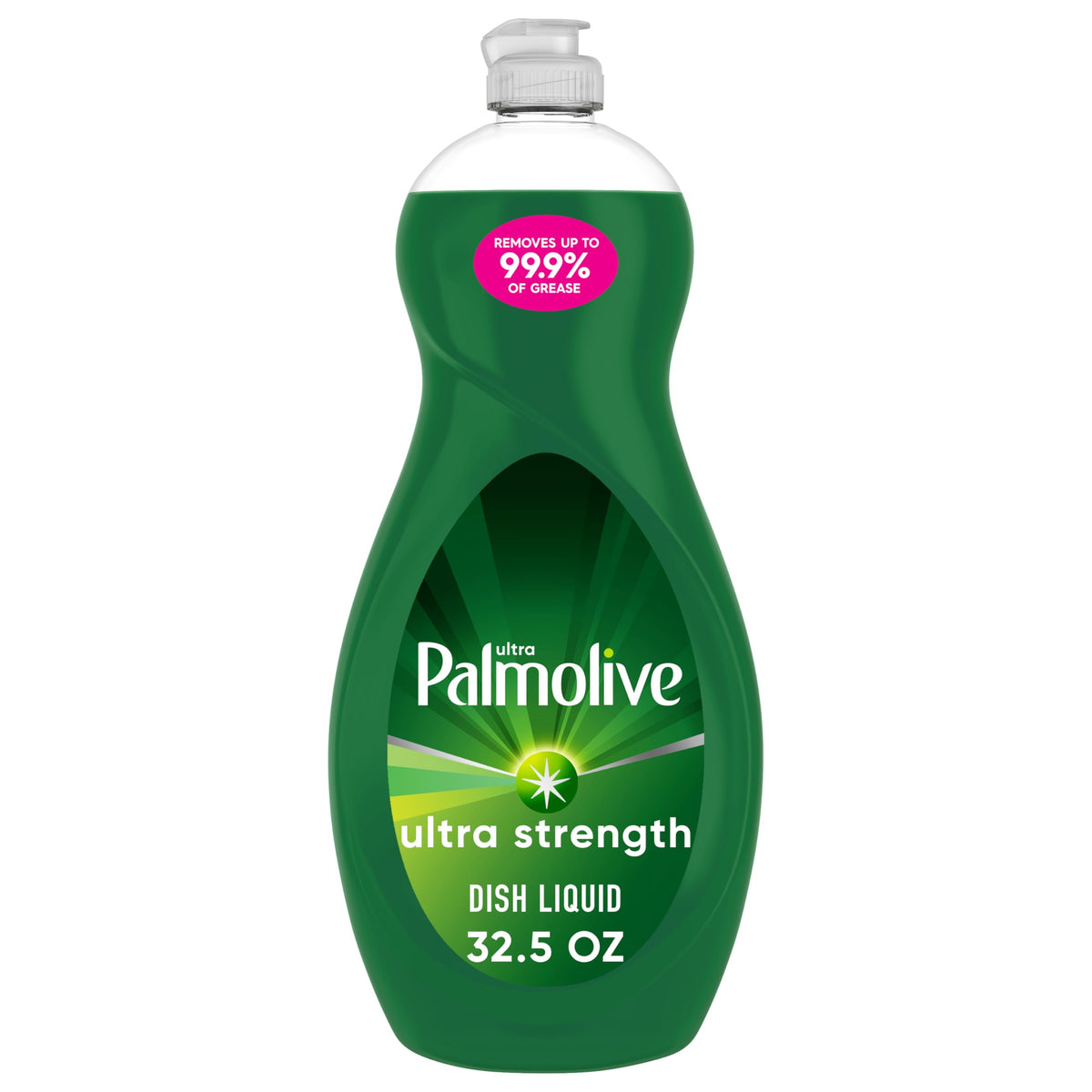 Palmolive Ultra Strength Liquid Dish Soap, Cuts Grease and Grime, No Soaking Needed, Powerful on Plastics, Dishwashing Liquid, 32.5 fl oz Bottle