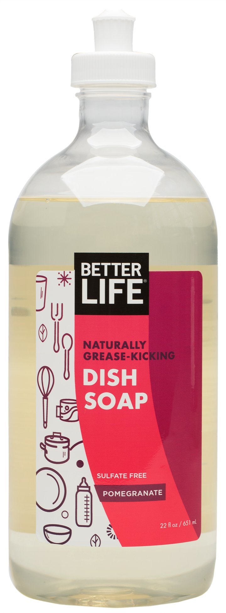 Better Life Dish Soap - Liquid Dishwashing Soap with Vitamin E and Aloe for Home & Kitchen Sink - No Gloves Required Kitchen Soap for Sensitive Skin - 22oz (Pack of 2) Lemon Mint