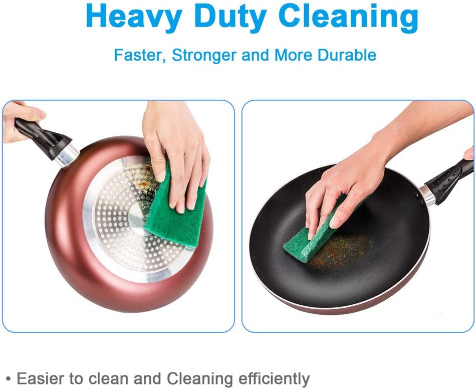 24Pcs Scouring Pad, Heavy Duty Dish Scrubber for Kitchen, Grill, Pots