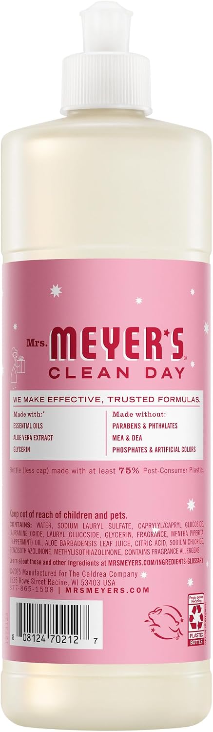 MRS. MEYER'S CLEAN DAY Liquid Dish Soap, Peppermint, 16 fl oz, 3 Pack