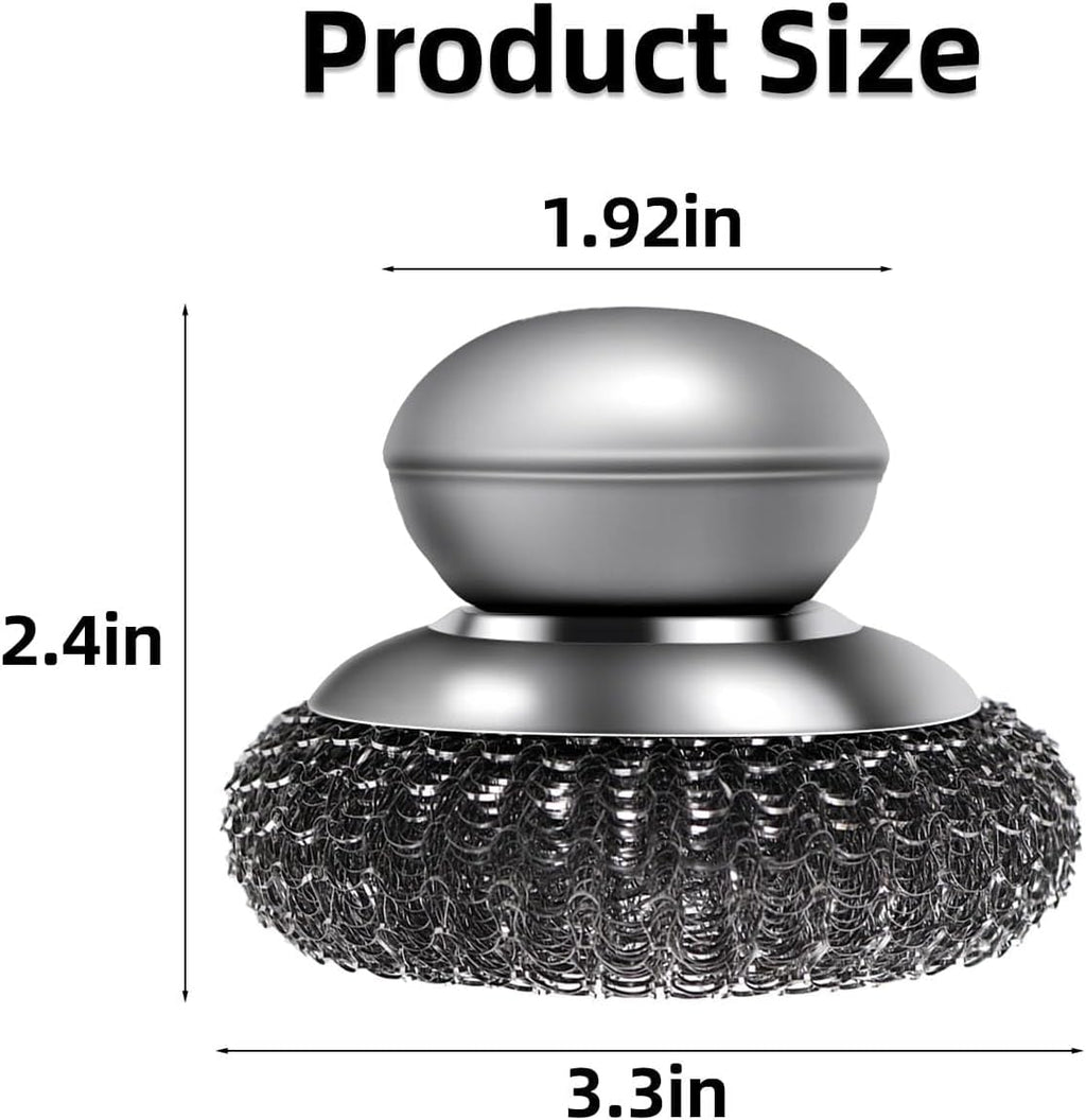 6 Pcs Steel Wool Scrubber Stainless Steel Scrubber with Handled