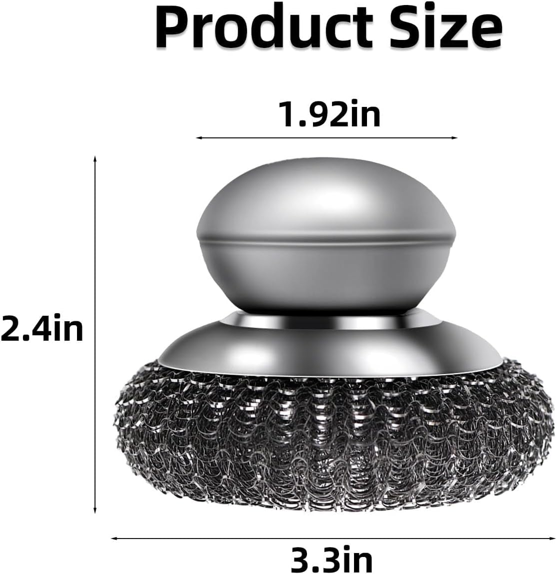 6 Pcs Steel Wool Scrubber Stainless Steel Scrubber with Handled
