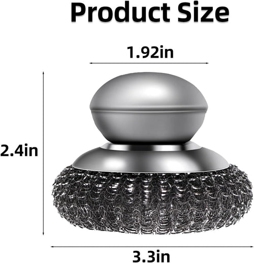 6 Pcs Steel Wool Scrubber Stainless Steel Scrubber with Handled