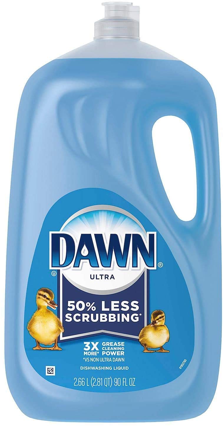 Dawn Ultra Original Dish Soap Refill Jug Large Size Blue Liquid Dishwashing Detergent, Powerful Soap for Grease, 51.5oz (Pack of 2)