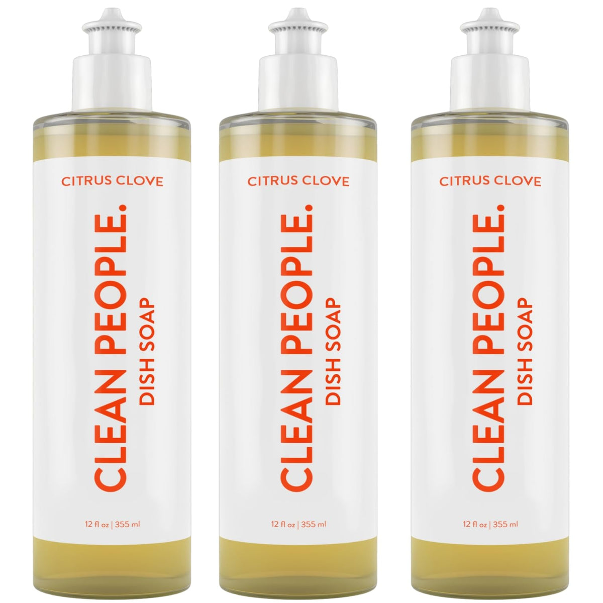THE CLEAN PEOPLE Liquid Dish Soap - Clean, Simple Ingredients - Extra Scrubbing Power (Lemon Verbena Scent) 12 fl. oz (6 Pack)