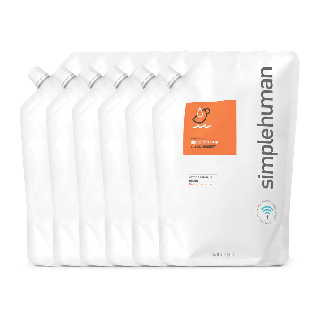simplehuman Citrus Blossom Dish Soap Refill Pouch, 34 Fl Oz.