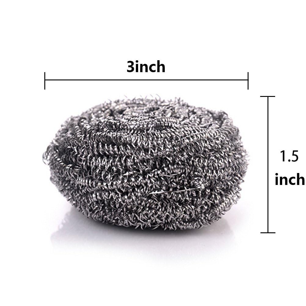 KTOJOY 6 Pack Stainless Steel Wool Scrubber, Scouring Pads