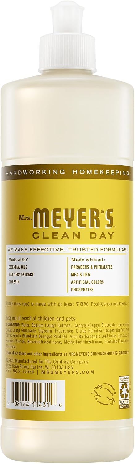 MRS. MEYER'S CLEAN DAY Liquid Dish Soap, Daisy, 16 fl oz, 3 Pack