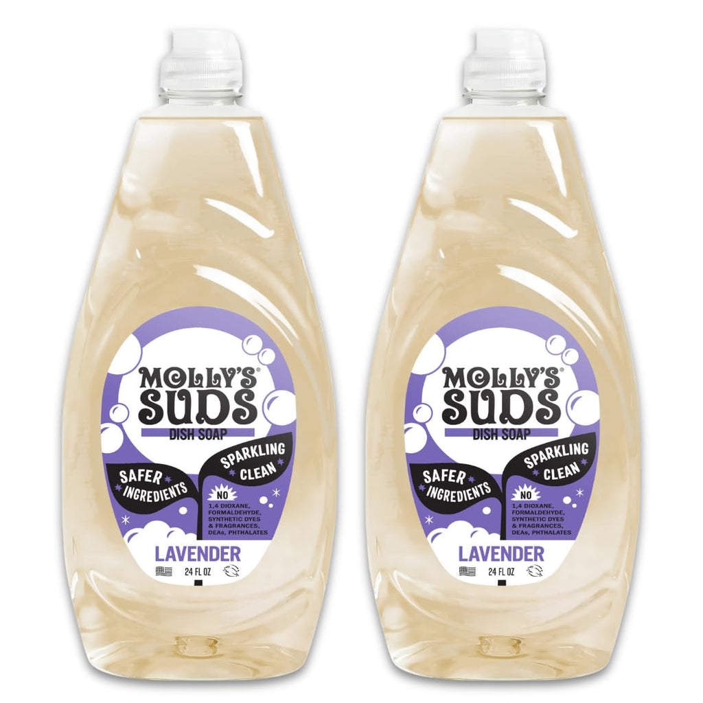 Molly's Suds Liquid Dish Soap | Clean, Simple Ingredients | Extra Scrubbing Power | Citrus Scent, 24 oz - 2 Pack