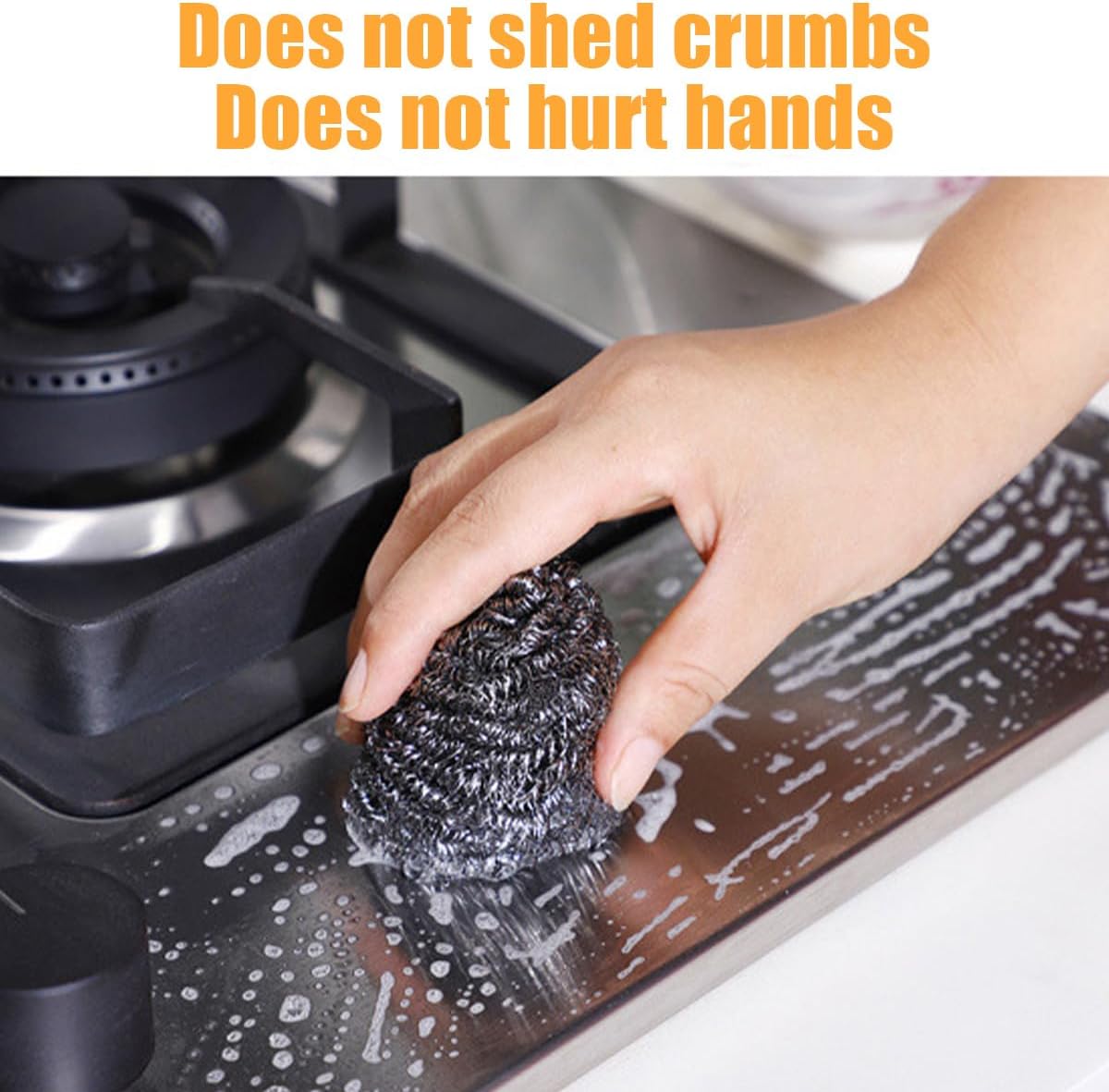 20 Pack Steel Wool Scrubbers, 2.36 Inch Stainless Steel Cleaning Pads, Heavy Duty Scouring Pads for Pots and Pans, Non-Scratch Kitchen Scrubber for Dishes, Grills, and Cookware