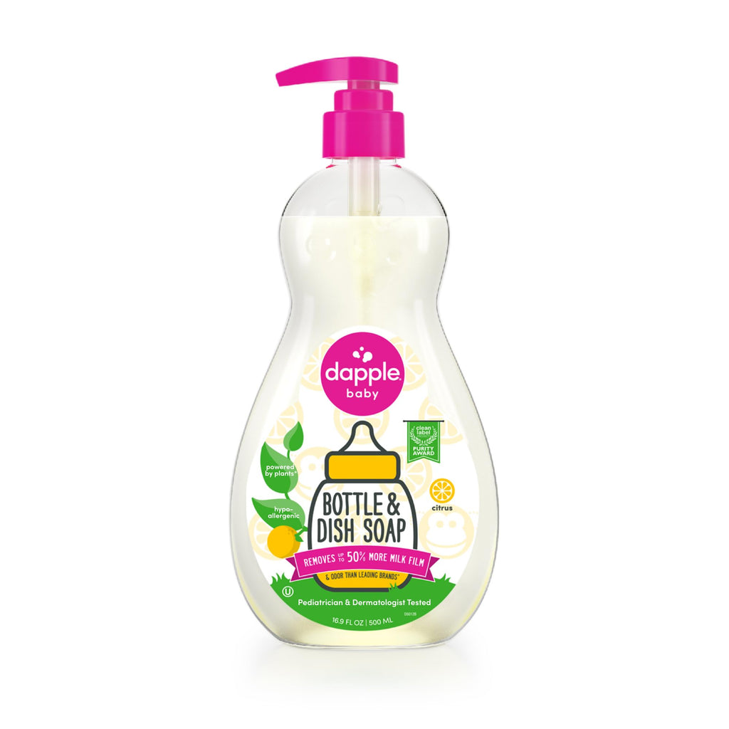 Dapple Baby - Fragrance Free Bottle & Dish Soap - 16.9 fl oz (3 Pack)