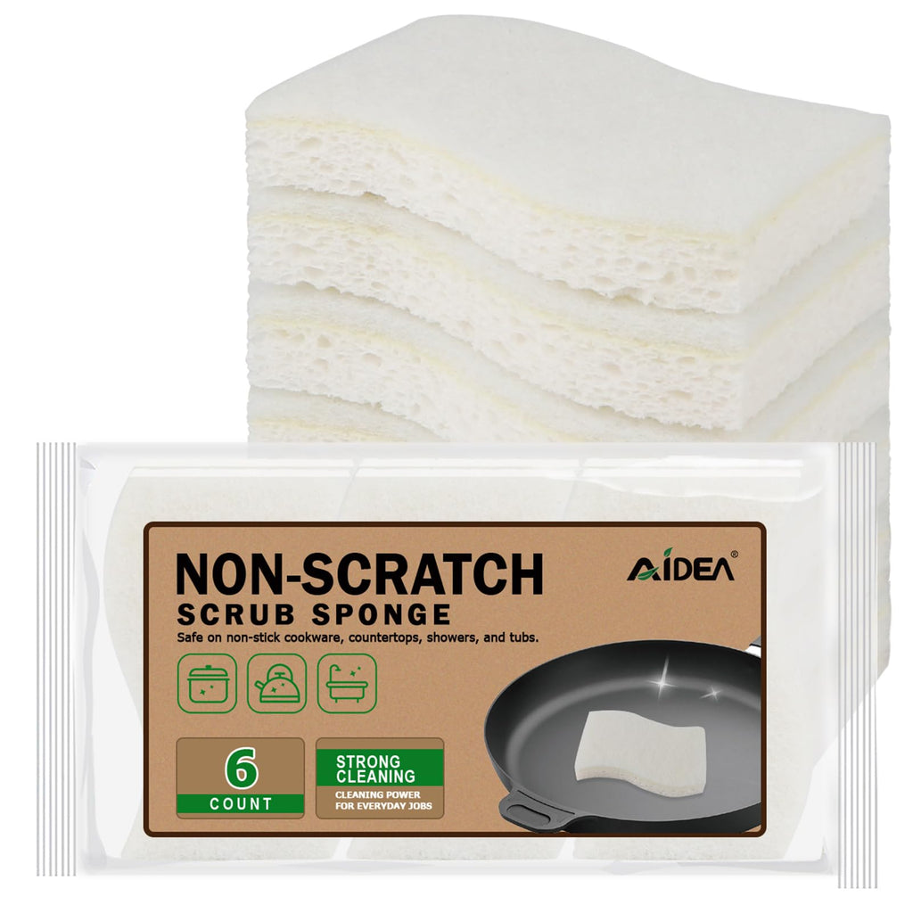 AIDEA Sponges Kitchen-6Count, Non Scratch Scrub Sponge, Dish Sponges