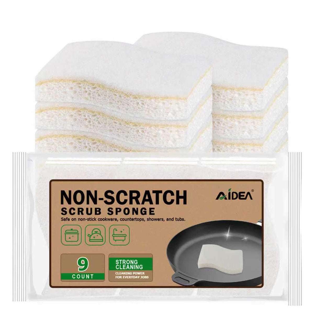 AIDEA Sponges Kitchen, Heavy Duty Scrub Sponge-24Count, Sponges for Dishes