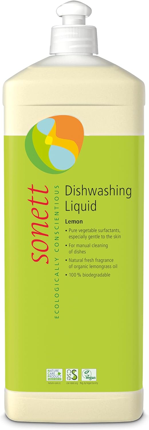Sonett Organic Dishwashing Liquid Organic 100% Biodegradable Lemon, 34 Fl.Oz (1 Count)