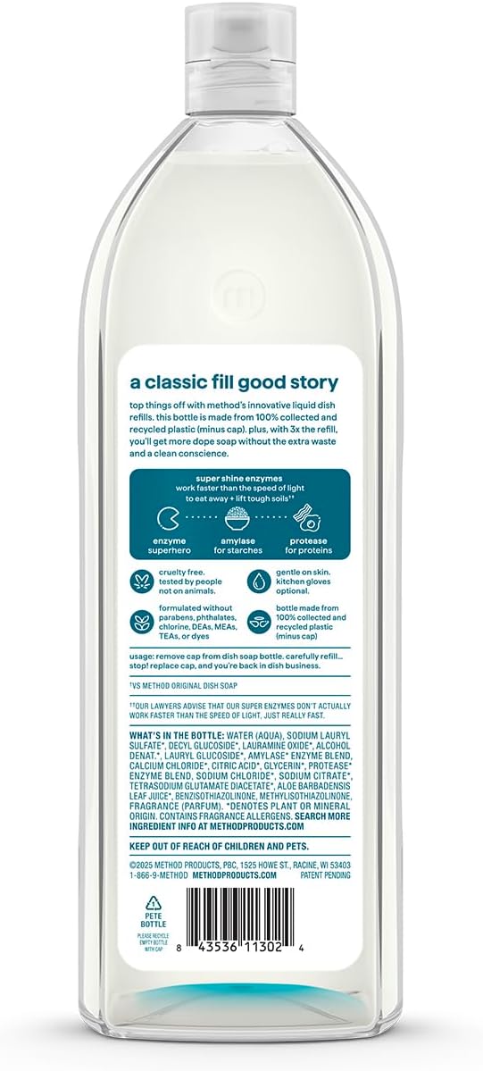 method Super Shine Liquid Dish Soap Refill, Dewy Daze Scented, 48 fl oz