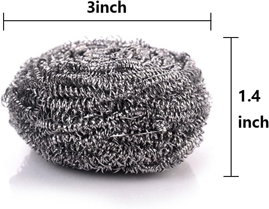 KTOJOY 12 Pcs Stainless Steel Wool Scrubber, Steel Wool Soap Pads, Steel Wool Scrubber forKitchens, Bathroom Cleaning Dishes Pans Pots Ovens Grills