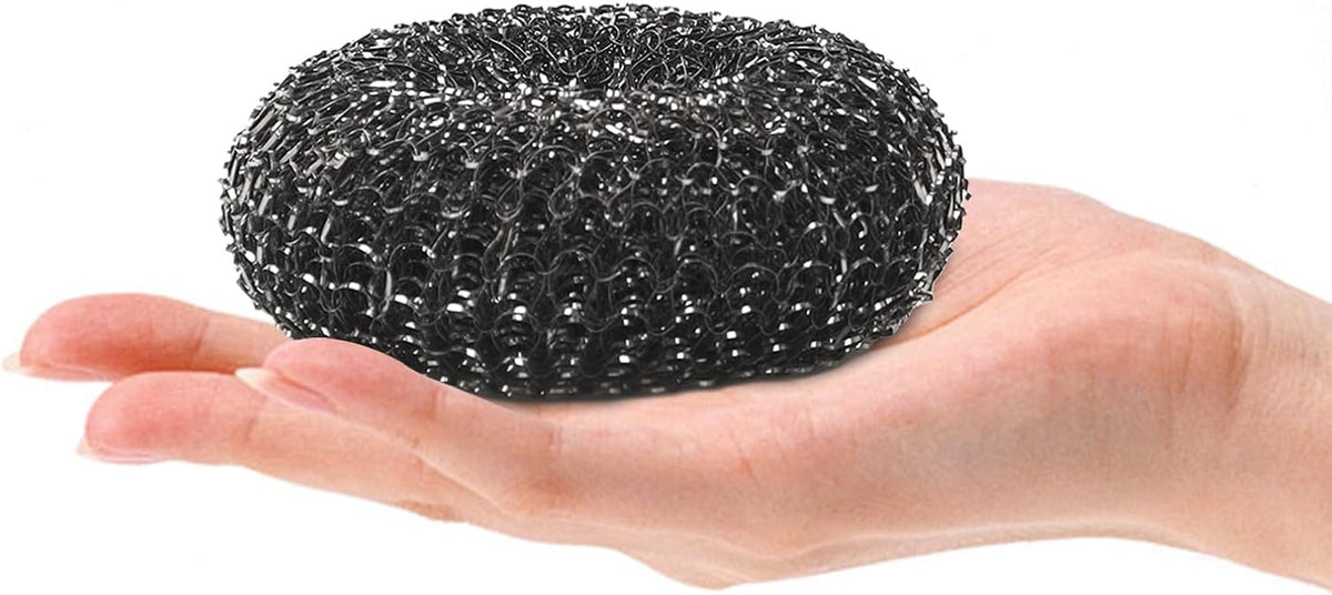 Stainless Steel Wool BBQ Grill Cleaning Scrubber Pads, 4 Pack