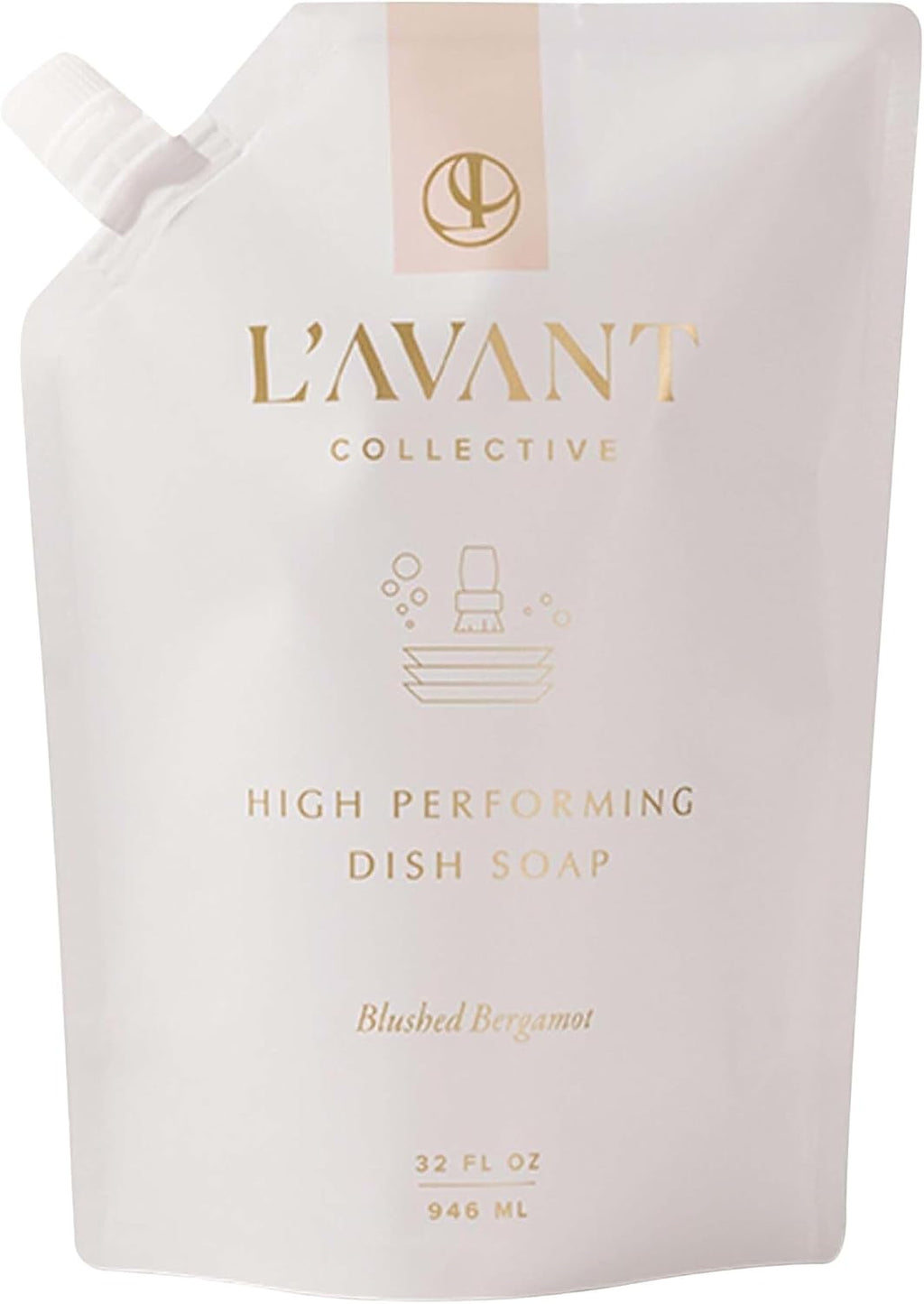 L'AVANT Collective Dish Soap Refill 32oz, Plant-Based, Blushed Bergamot