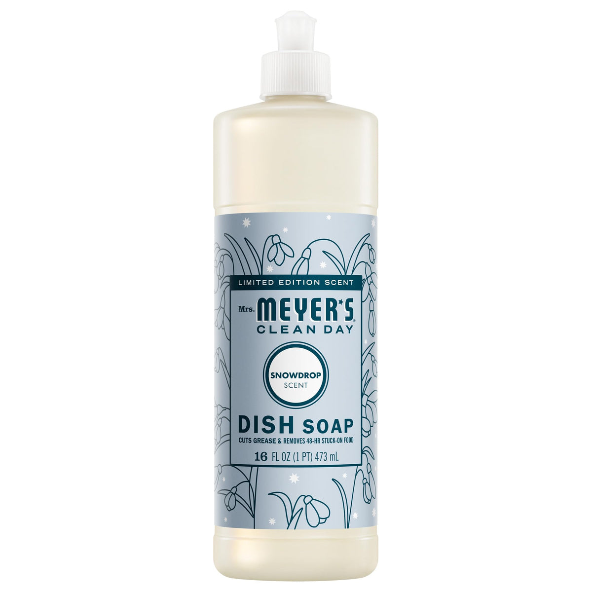 MRS. MEYER'S CLEAN DAY Liquid Dish Soap, Peony Scent, 16 Fl Oz Bottle