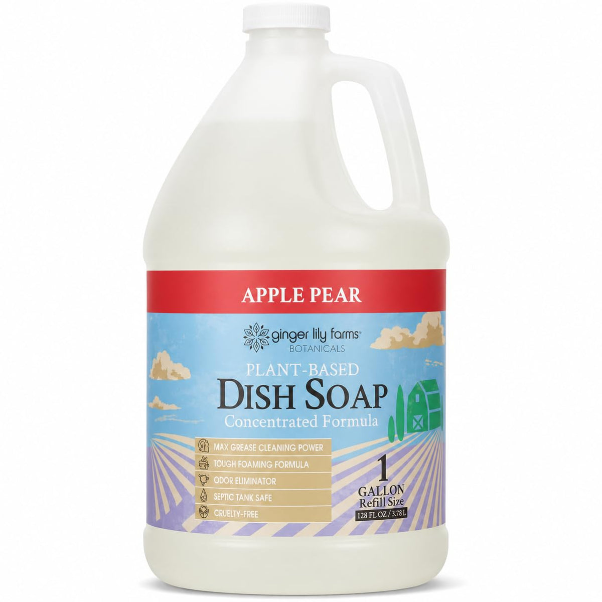 Ginger Lily Farms Botanicals Liquid Dish Soap, 128oz, Lavender Chamomile