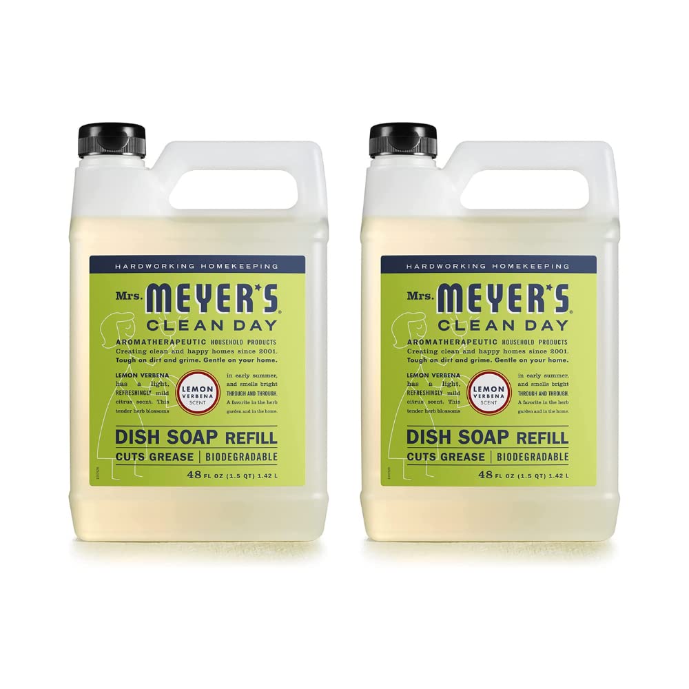 MRS. MEYER'S CLEAN DAY Liquid Dish Soap Refill, Basil, 48 fl. oz