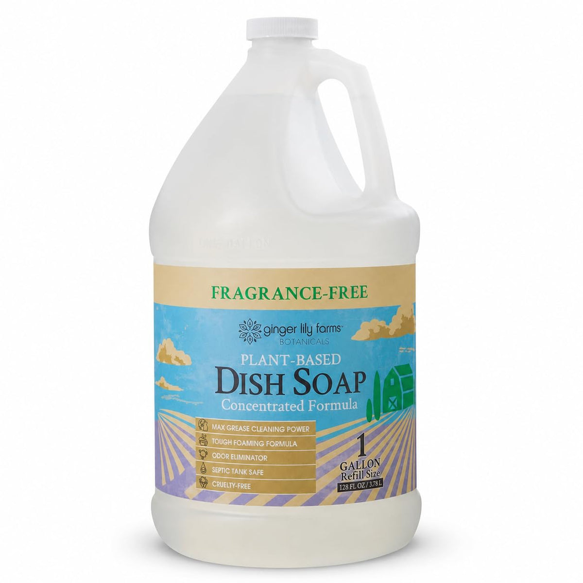 Ginger Lily Farms Botanicals Liquid Dish Soap, 128oz, Lavender Chamomile