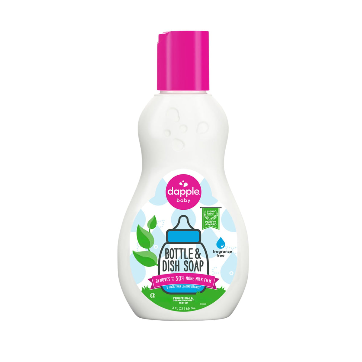 Dapple Baby - Fragrance Free Bottle & Dish Soap - 16.9 fl oz (3 Pack)
