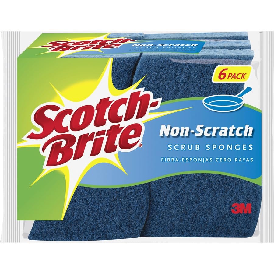 Scotch-Brite Zero Scratch Scrub Sponge, 6 Pack