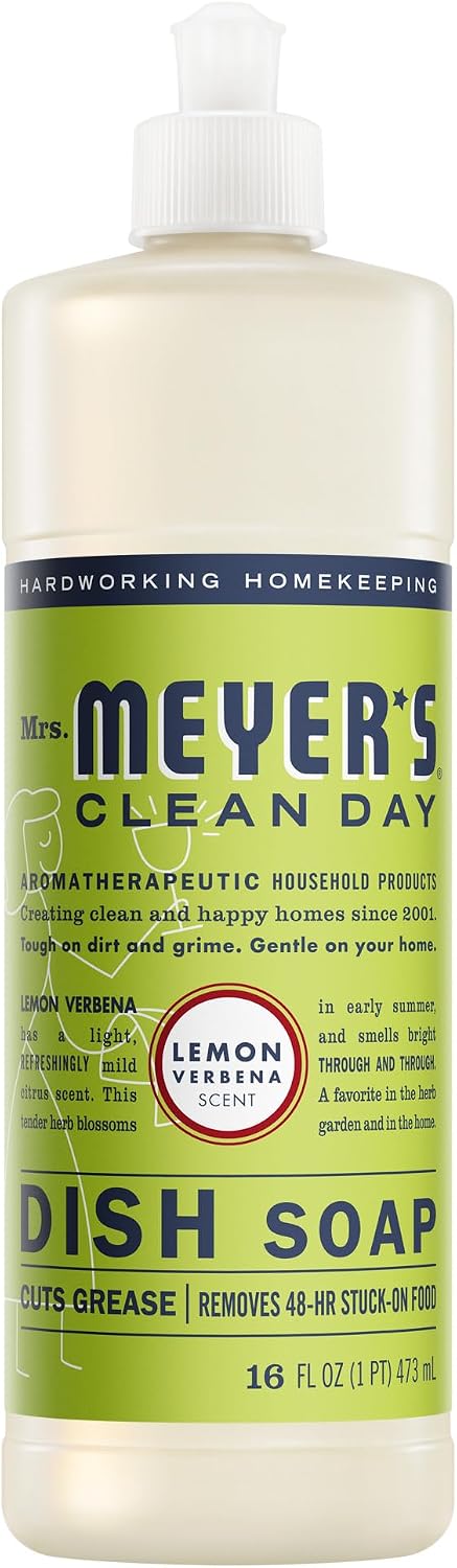MRS. MEYER'S CLEAN DAY Liquid Dish Soap, Lemon Verbena, 16 fl. Oz
