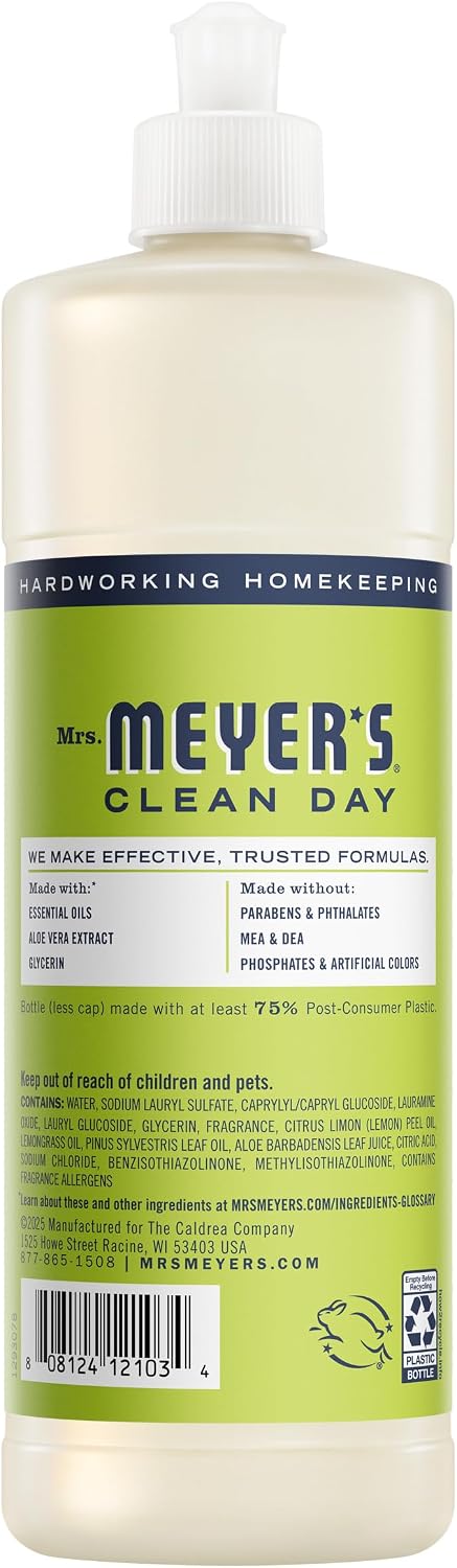Mrs. Meyer's Clean Day, Liquid Dish Soap, Lemon Verbena, 16 Fl Oz, 3 Count
