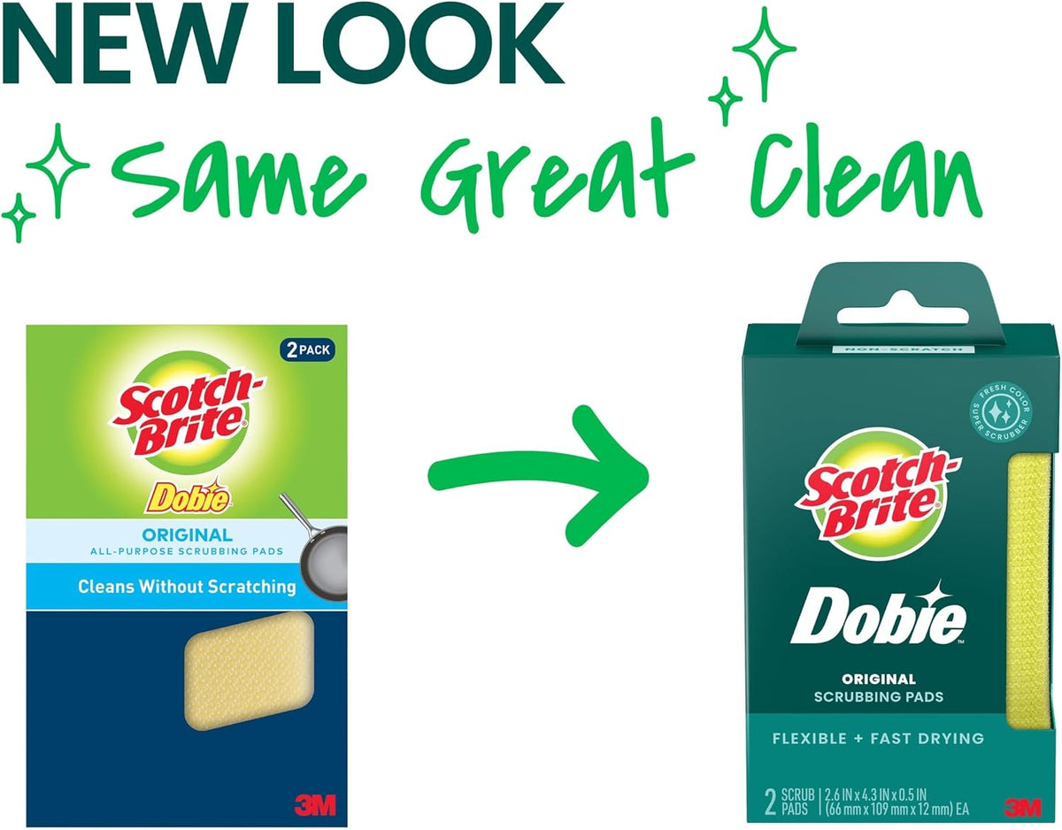 Scotch-Brite Dobie Non-Scratch All-Purpose Scrub Pads, 12 Pack