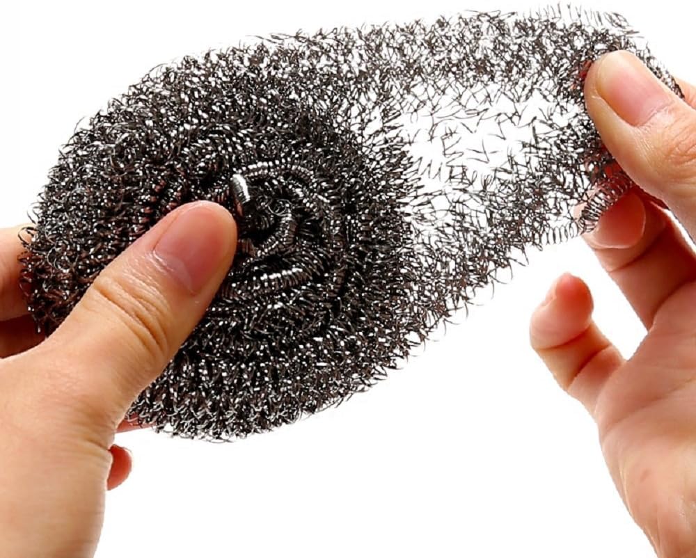 KTOJOY 12 Pcs Stainless Steel Wool Scrubber, Steel Wool Soap Pads, Steel Wool Scrubber forKitchens, Bathroom Cleaning Dishes Pans Pots Ovens Grills