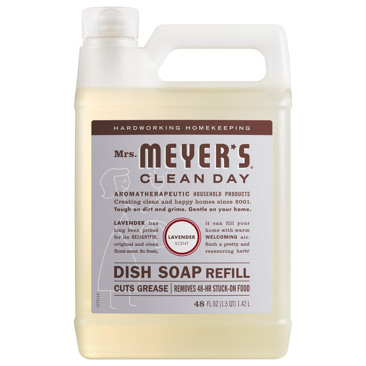 MRS. MEYER'S CLEAN DAY Liquid Dish Soap Refill, Basil, 48 fl. oz