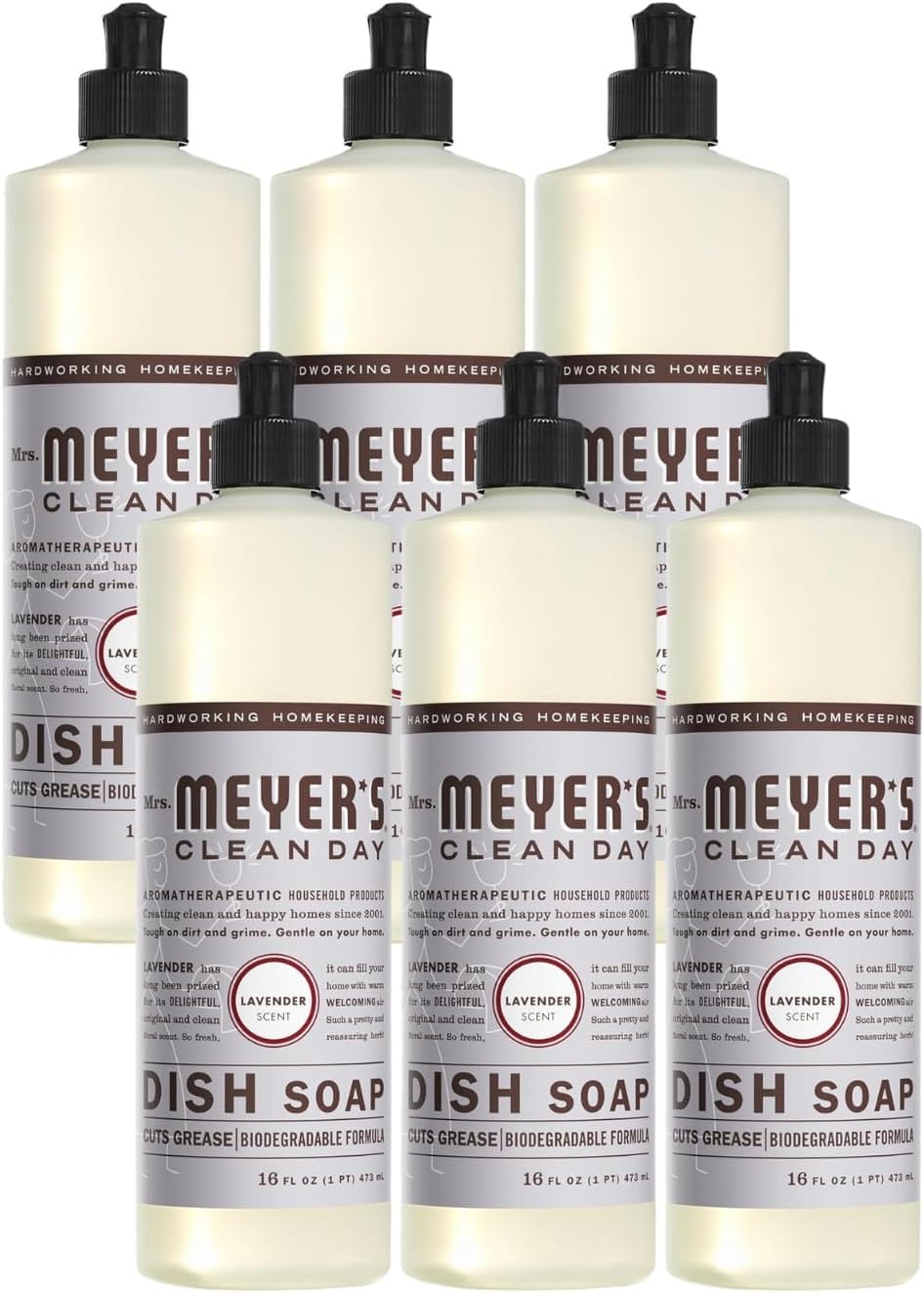 MRS. MEYER'S CLEAN DAY Liquid Dish Soap, Lemon Verbena, 16 fl. Oz