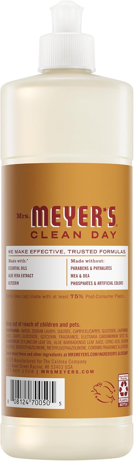 MRS. MEYER'S CLEAN DAY Liquid Dish Soap, Apple Cider, 16 fl oz, 3 Pack