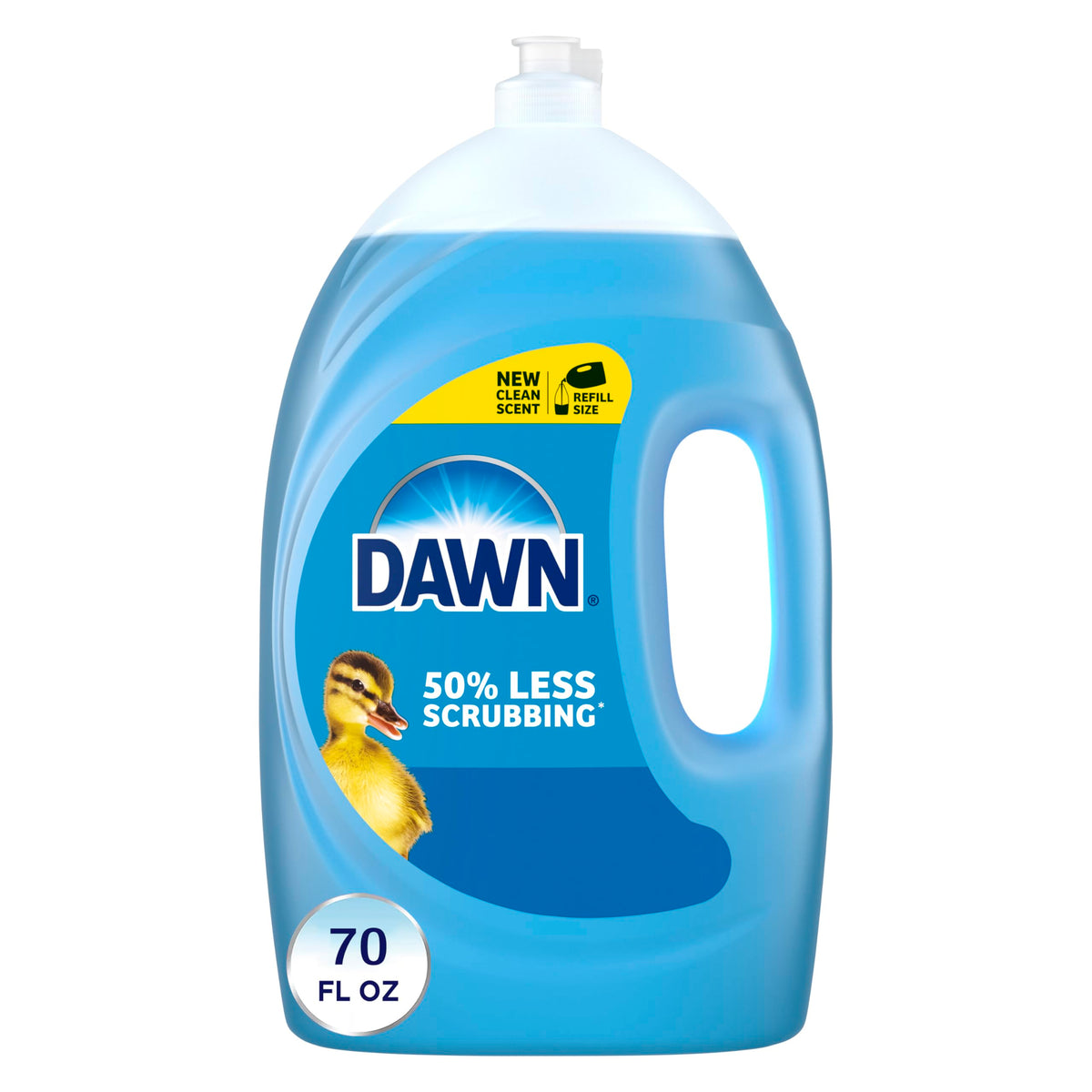 Dawn Ultra Original Dish Soap Refill Jug Large Size Blue Liquid Dishwashing Detergent, Powerful Soap for Grease, 51.5oz (Pack of 2)
