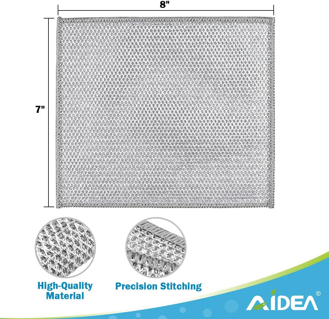 AIDEA Non Scratch Wire Dishcloth 24PK, Dish Cloths for Washing Dishes 7"×8"