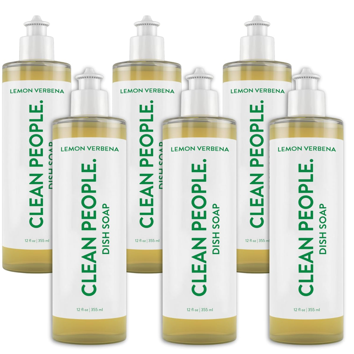 THE CLEAN PEOPLE Liquid Dish Soap - Clean, Simple Ingredients - Extra Scrubbing Power (Lemon Verbena Scent) 12 fl. oz (6 Pack)