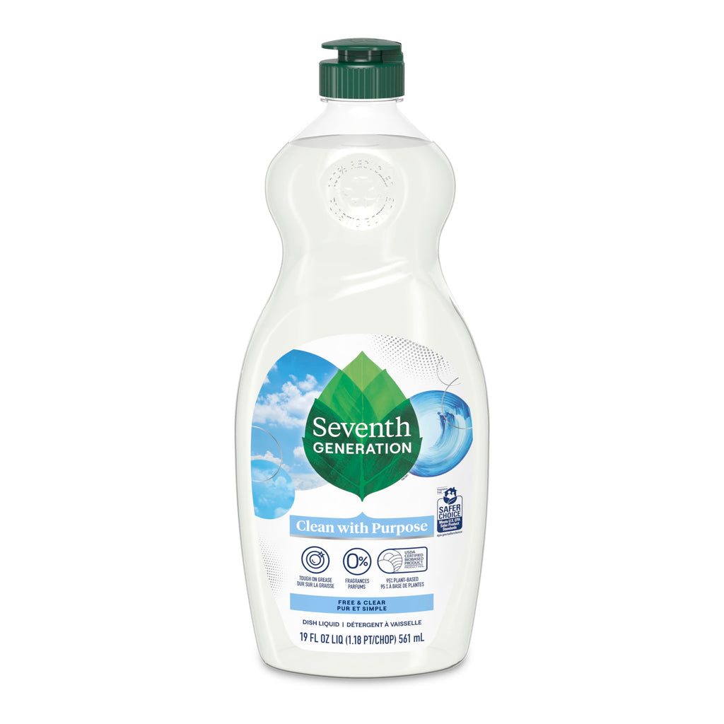 Seventh Generation Dish Liquid Soap Clementine Zest Lemongrass Pack of 6 Dishwashing Soap Liquid Soap 19 oz