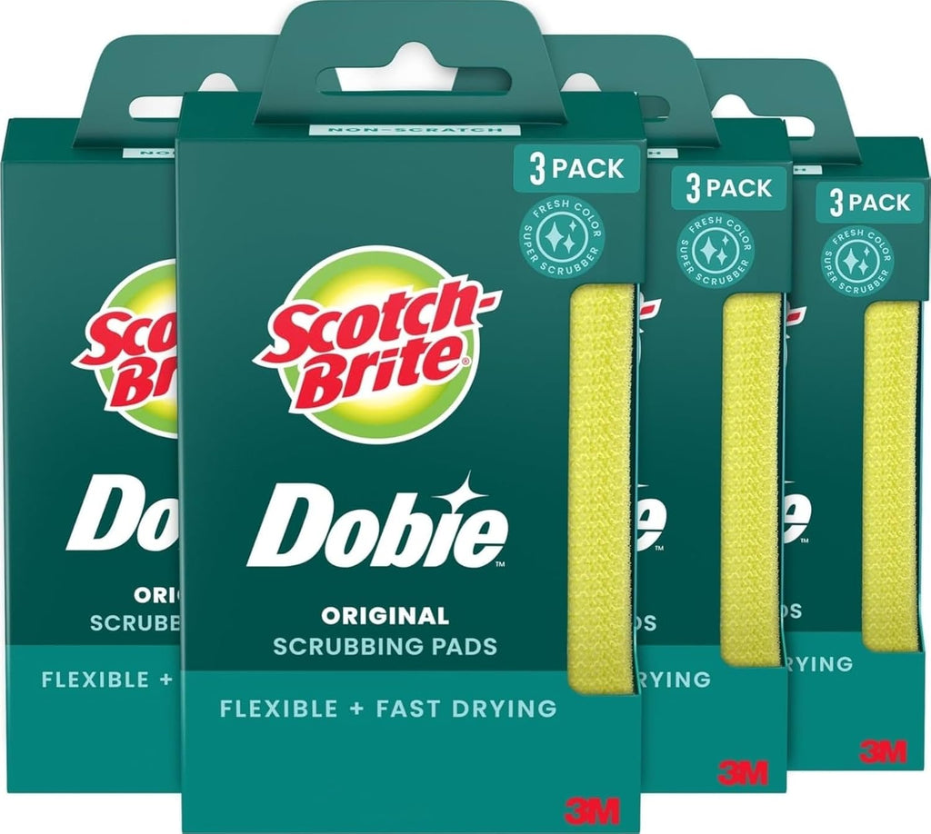 Scotch-Brite Dobie Non-Scratch All-Purpose Scrub Pads, 12 Pack