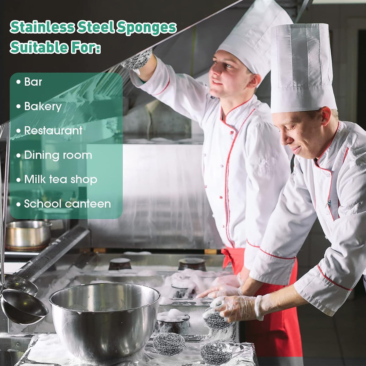 Roshtia 100 Pieces Stainless Steel Scouring Pad Bulk Metal Scrubber for Cleaning Dish 30 Gram Stainless Steel Sponge Round Metal Wool Scrubber for Cleaning Kitchen Bathroom Household