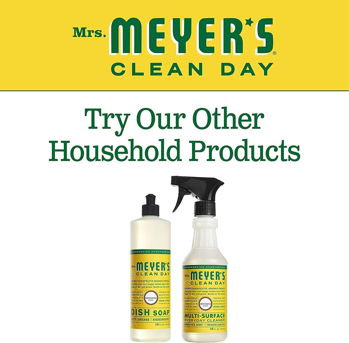 MRS. MEYER'S CLEAN DAY Liquid Dish Soap Refill, Honeysuckle, 48 fl. oz
