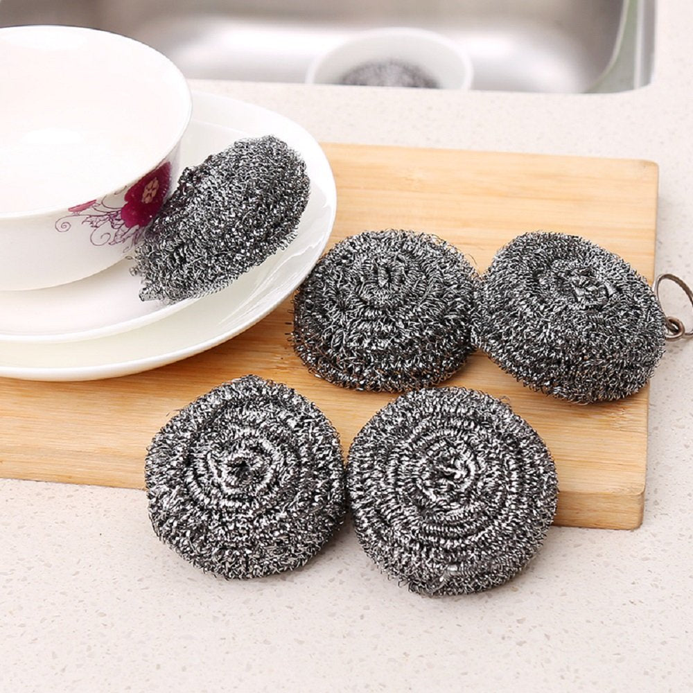 KTOJOY 6 Pack Stainless Steel Wool Scrubber, Scouring Pads
